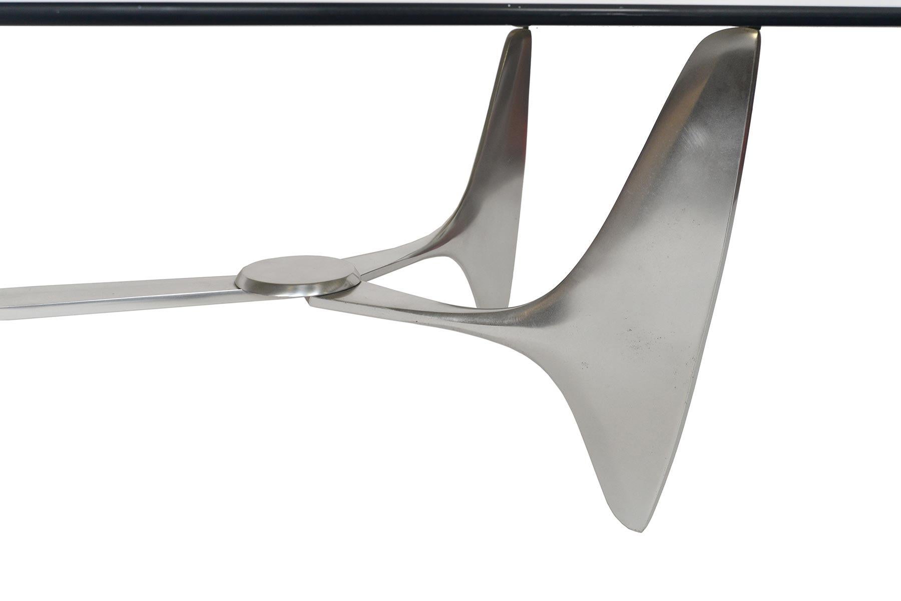 Mid-Century Modern Knut Hesterberg for Ronald Schmitt Aluminum and Glass Coffee Table
