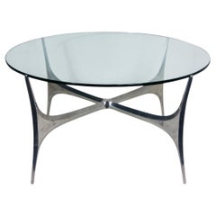 Knut Hesterberg for Ronald Schmitt Polished Aluminium & Glass Coffee Table