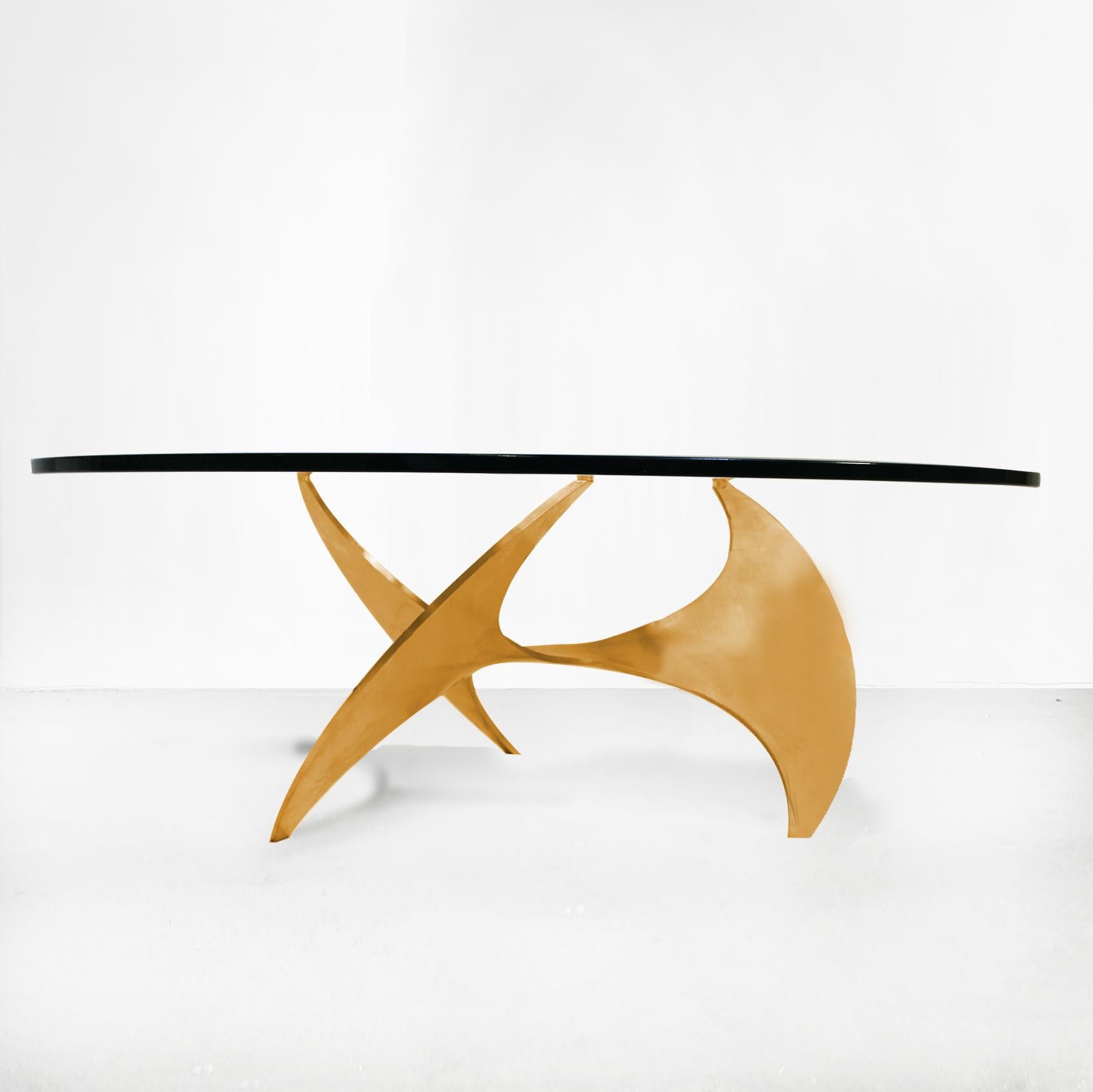 Brass Knut Hesterberg K9 Propellor Side of Coffee Table Ronald Schmitt, 1964