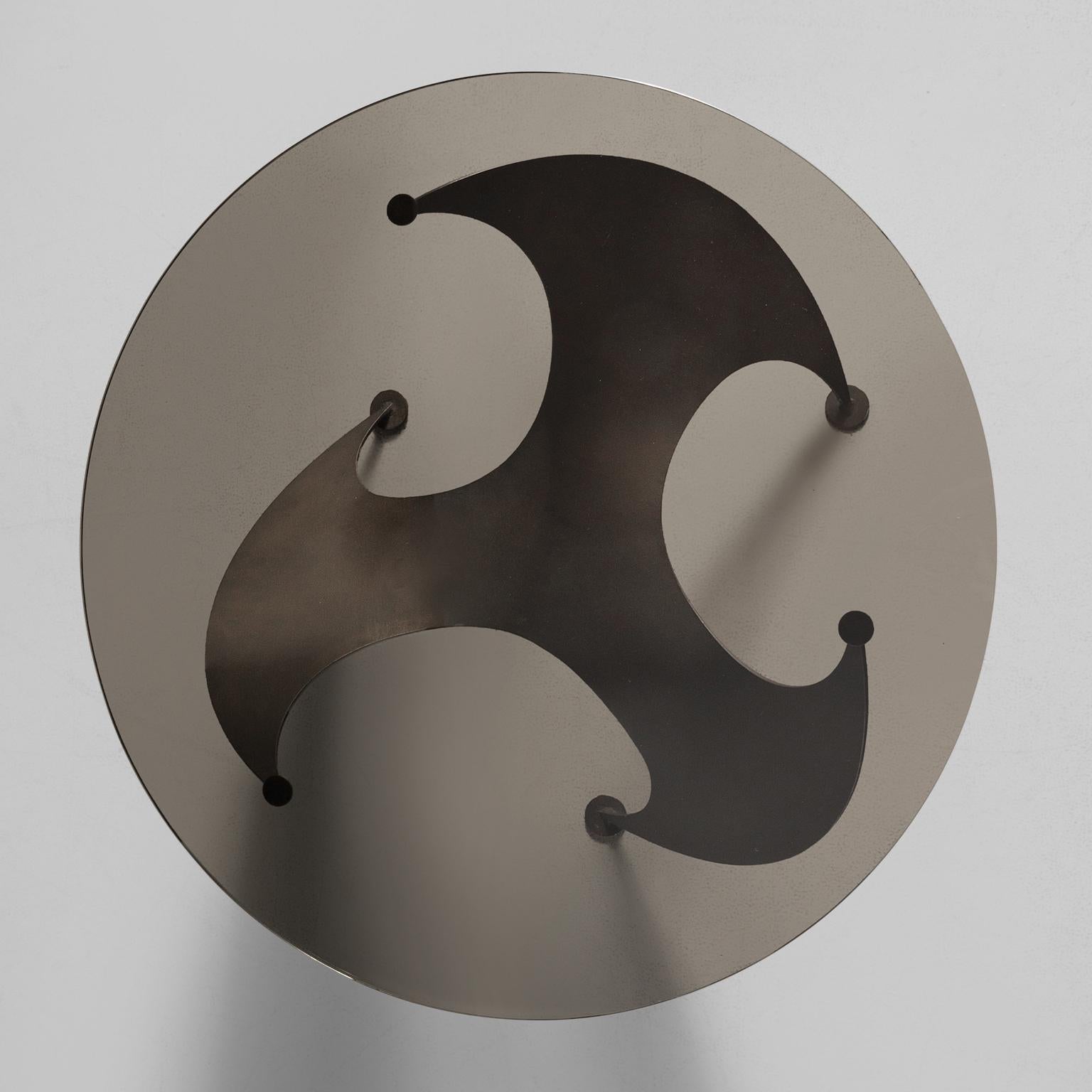 Knut Hesterberg ‘Propeller’ Coffee Table in Bronzed Metal and Glass In Good Condition In Waalwijk, NL