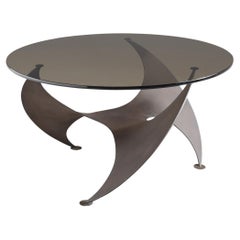 Knut Hesterberg ‘Propeller’ Coffee Table in Bronzed Metal and Glass 