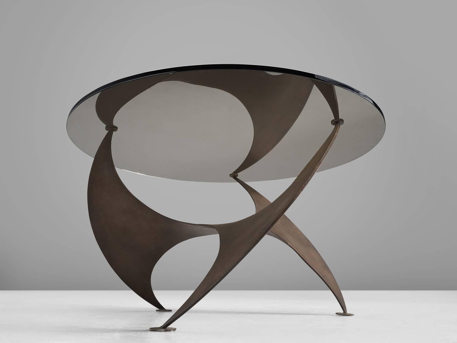 Post-Modern Knut Hesterberg 'Propellor' Corner Table in Bronze