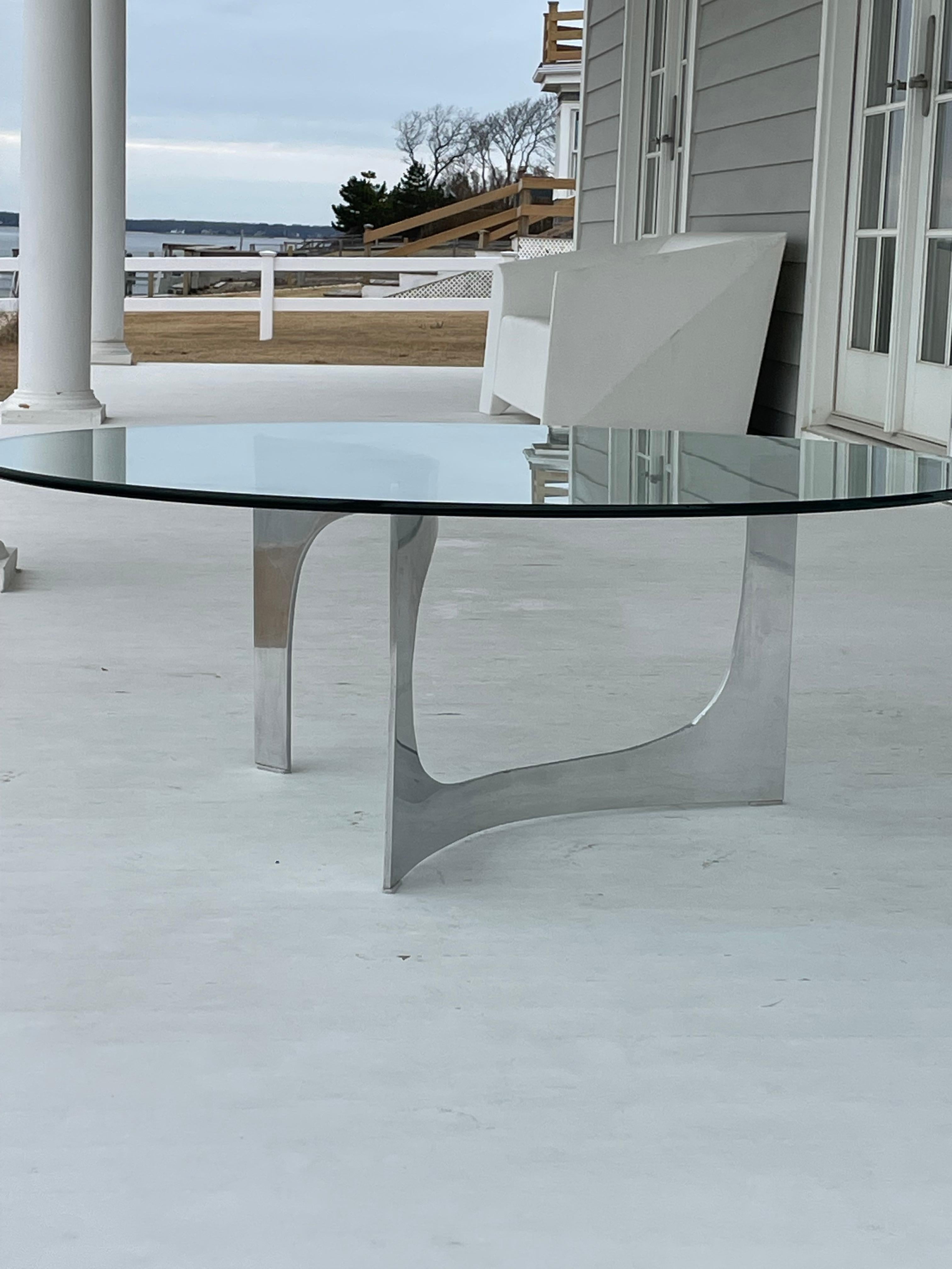 Knut Hesterberg Skulpturaler Couchtisch aus Glas und Aluminium im Angebot 5