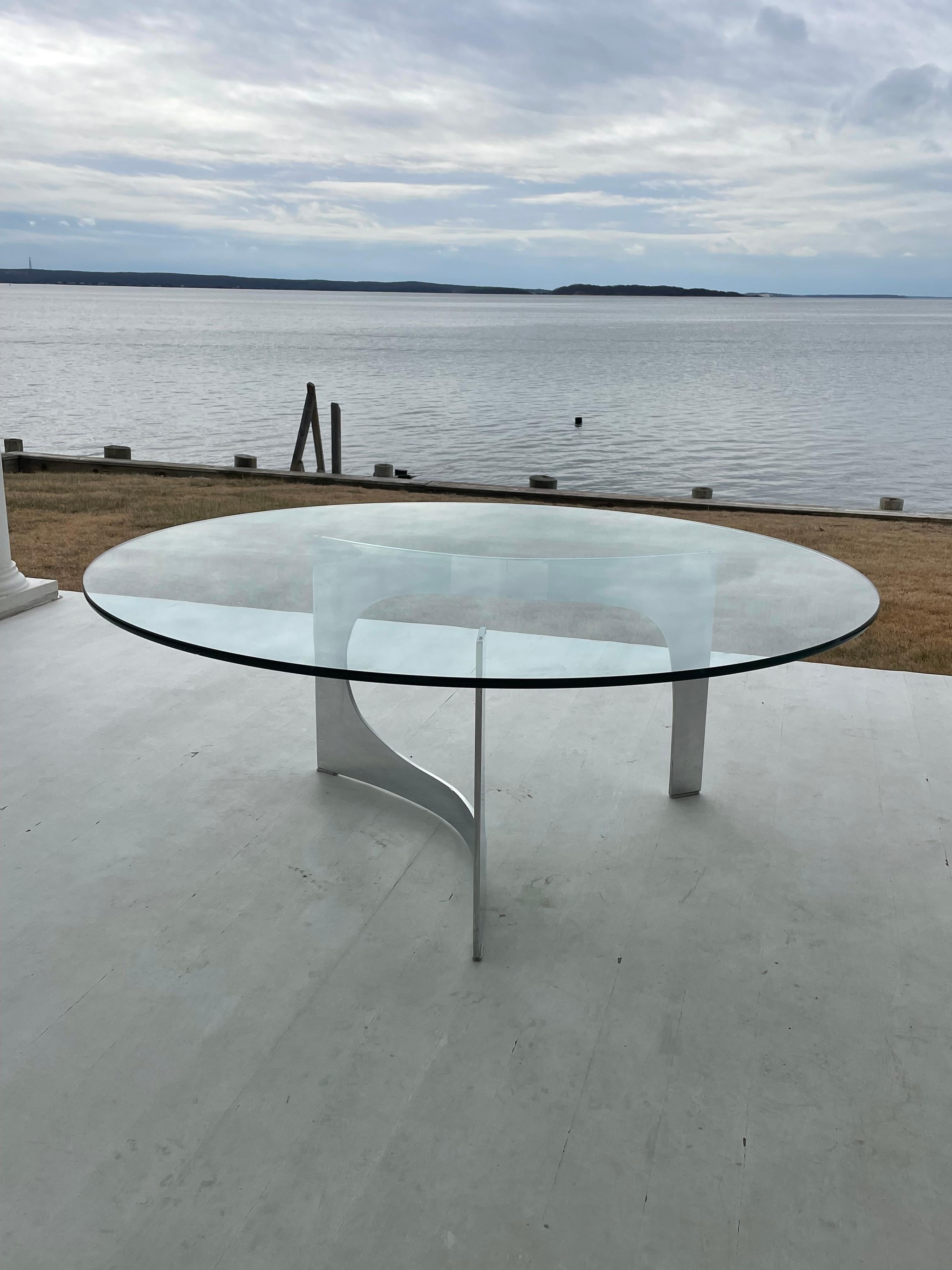 Knut Hesterberg Skulpturaler Couchtisch aus Glas und Aluminium im Angebot 6