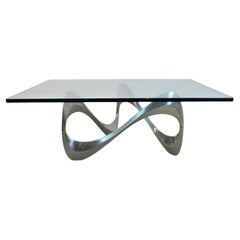 Knut Hesterberg ‘Snake’ Coffee Table, Cast Aluminum & Glass, Germany, 1960s