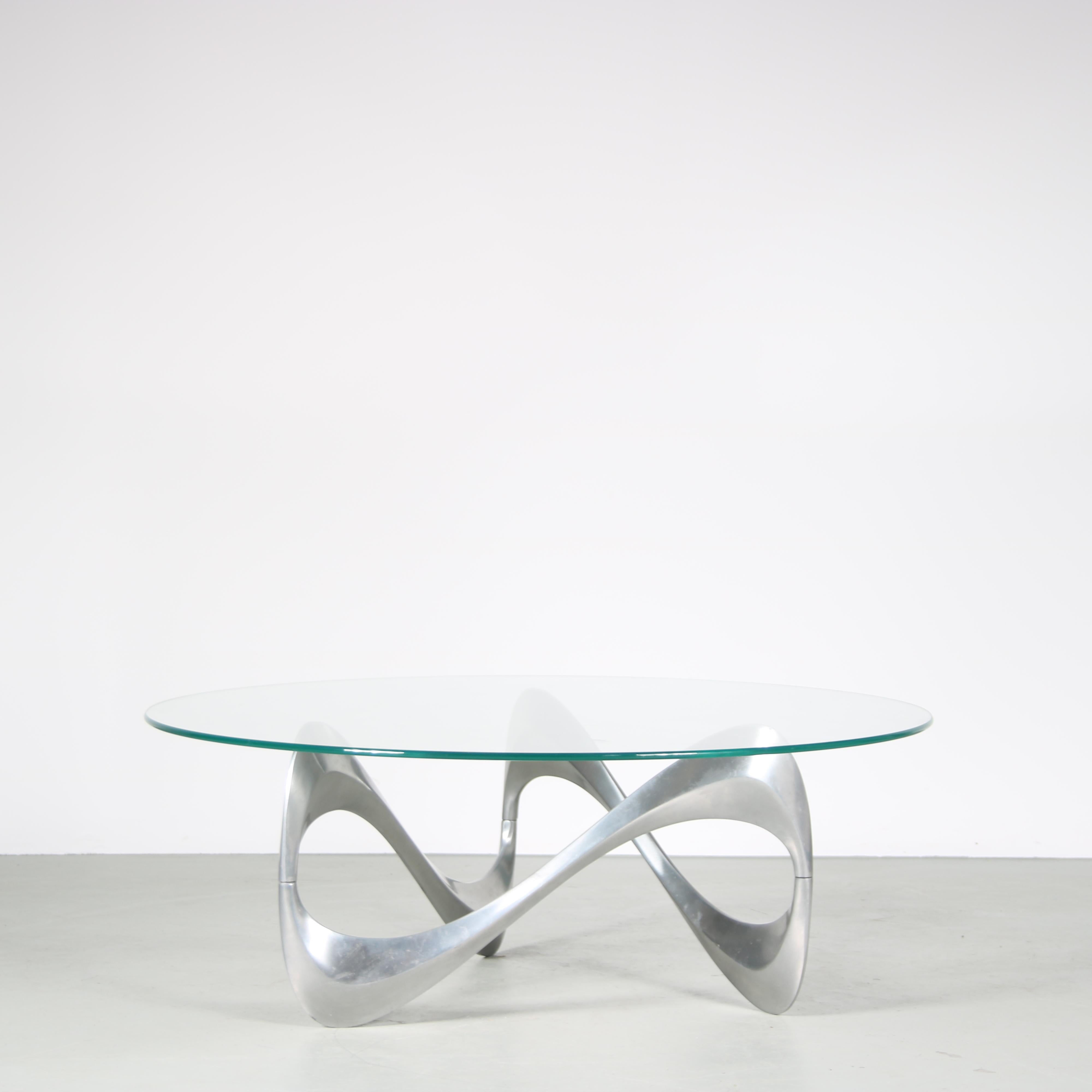 Late 20th Century Knut Hesterberg “Snake” Coffee Table for Ronald Schmitt, Denmark, 1970