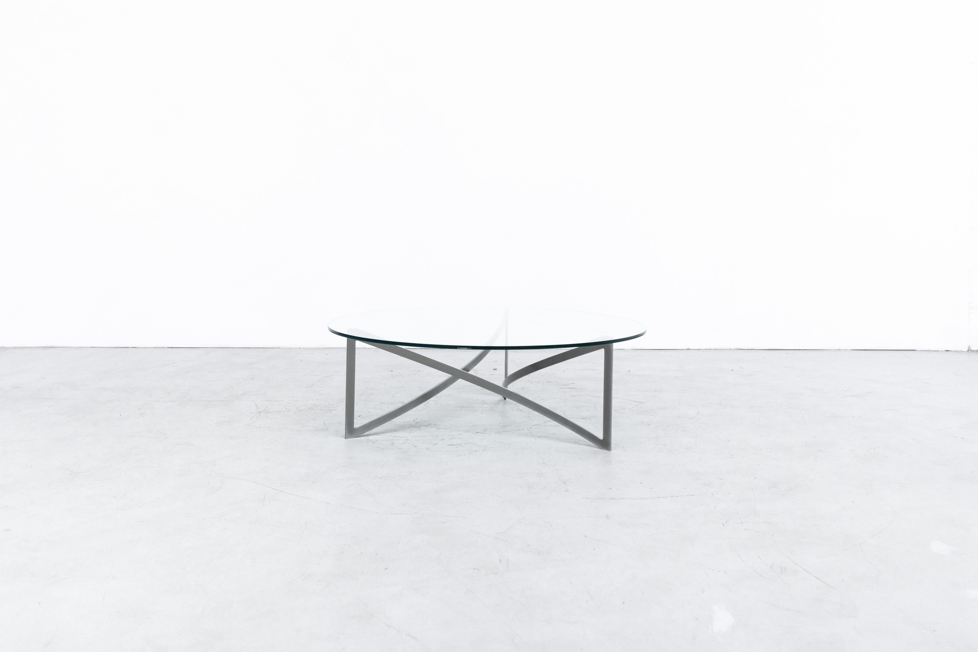 Mid-Century Modern Knut Hesterberg Style Steel and Glass Coffee Table