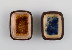 Knut Paul, Six Small Bowls in Glazed Stoneware, Beautiful Polychrome Glaze