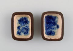 Knut Paul, Six Small Bowls in Glazed Stoneware, Beautiful Polychrome Glaze