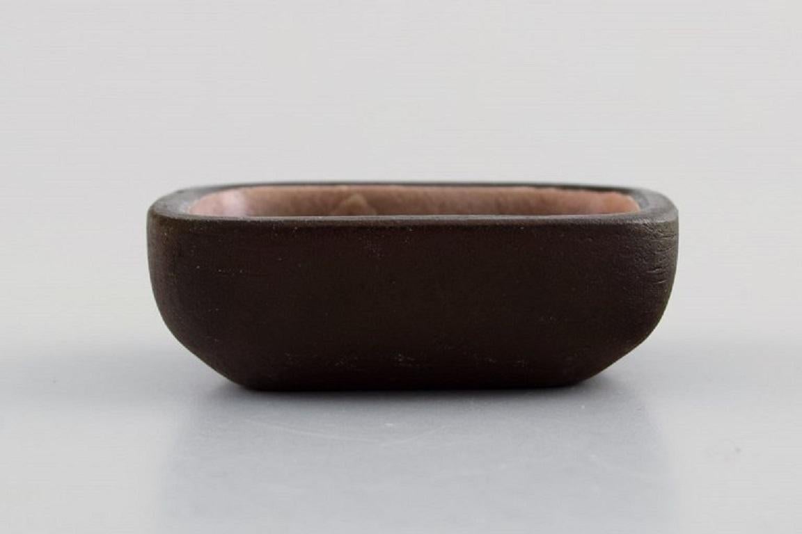 20th Century Knut Paul, Six Small Bowls in Glazed Stoneware, Beautiful Polychrome Glaze