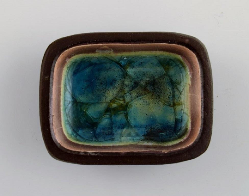 Knut Paul, Six Small Bowls in Glazed Stoneware, Beautiful Polychrome Glaze 1