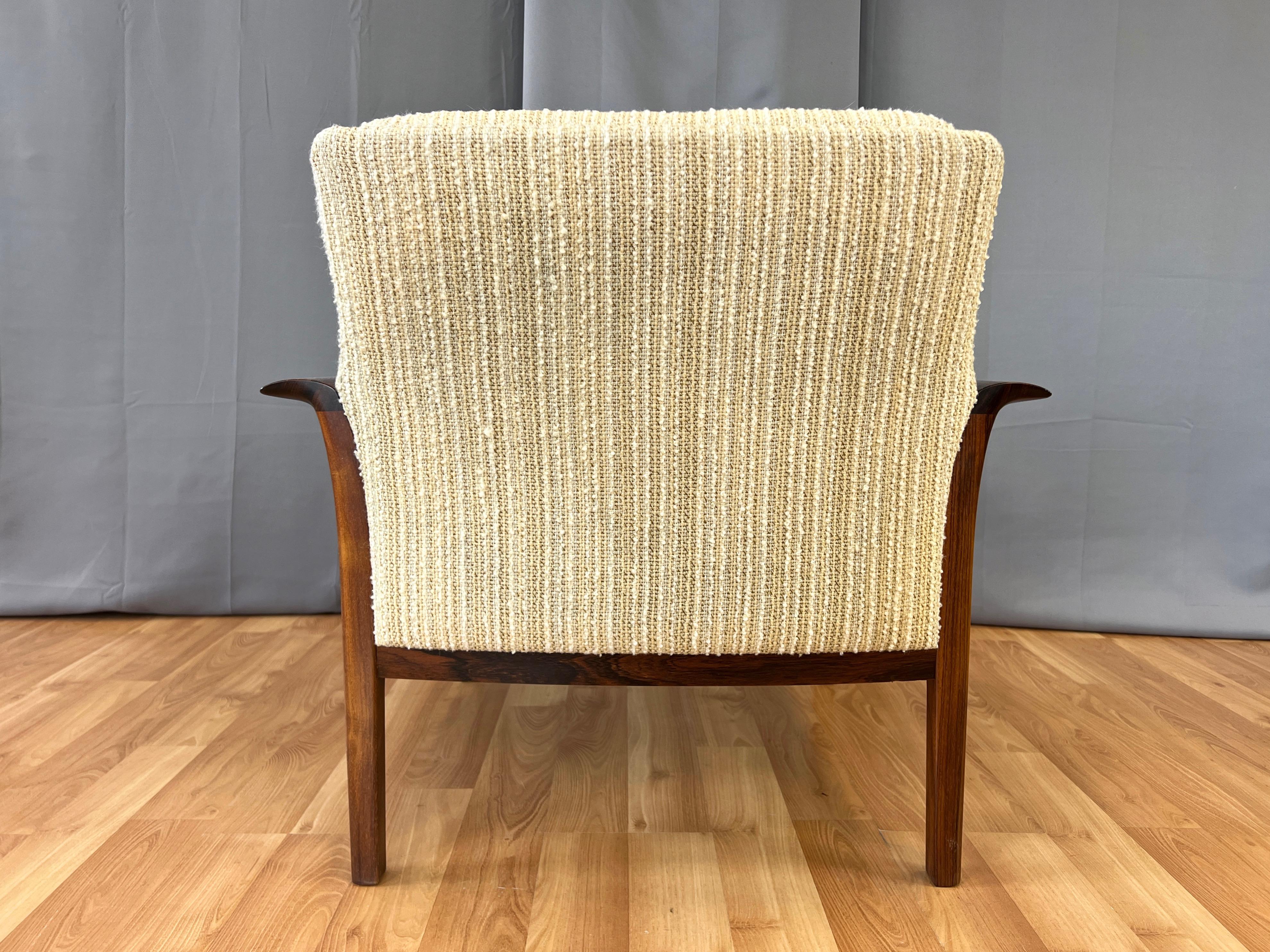 Late 20th Century Knut Sæter for Vatne Møbler Rosewood and Upholstery Lounge Chair, 1976 For Sale