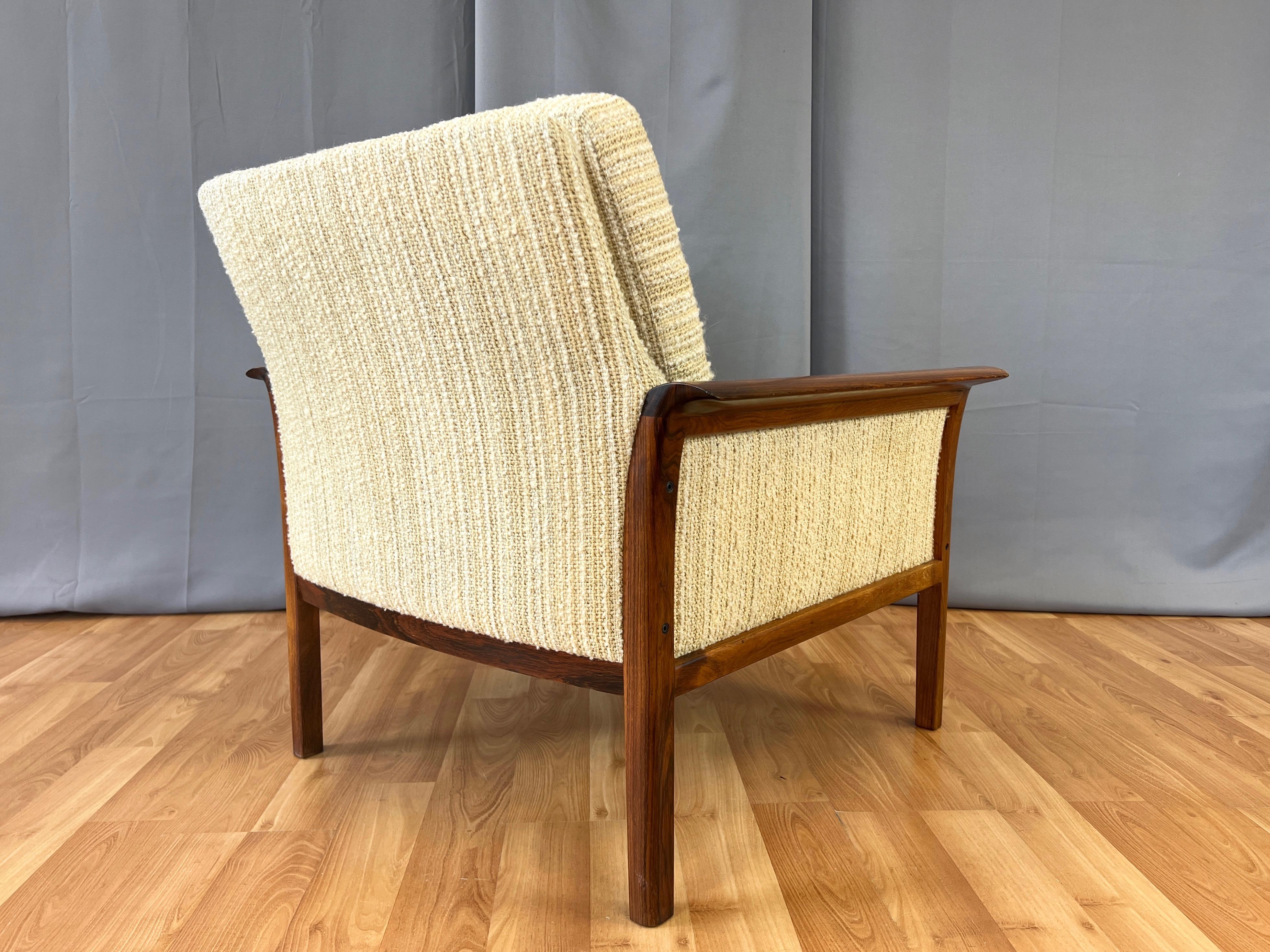 Knut Sæter for Vatne Møbler Rosewood and Upholstery Lounge Chair, 1976 For Sale 1