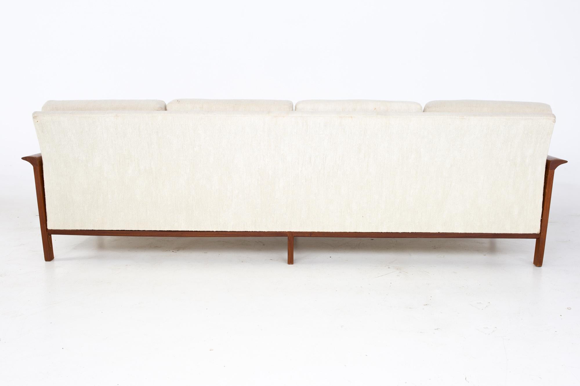 Knut Saeter for Vatne Mobler Style Mid Century Danish Teak Four Seater Sofa 4