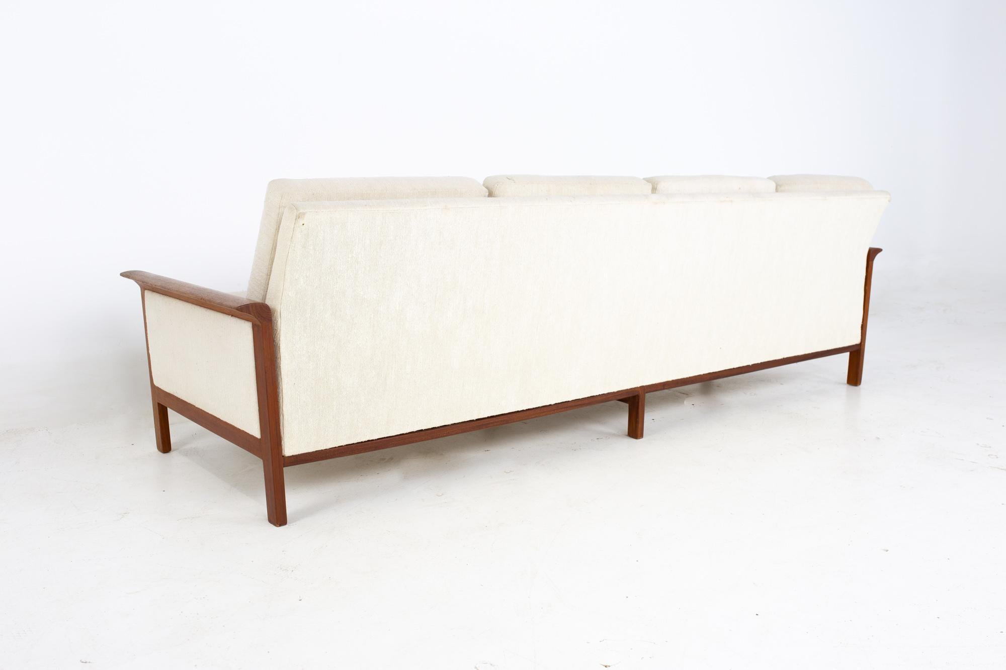 Knut Saeter for Vatne Mobler Style Mid Century Danish Teak Four Seater Sofa 2