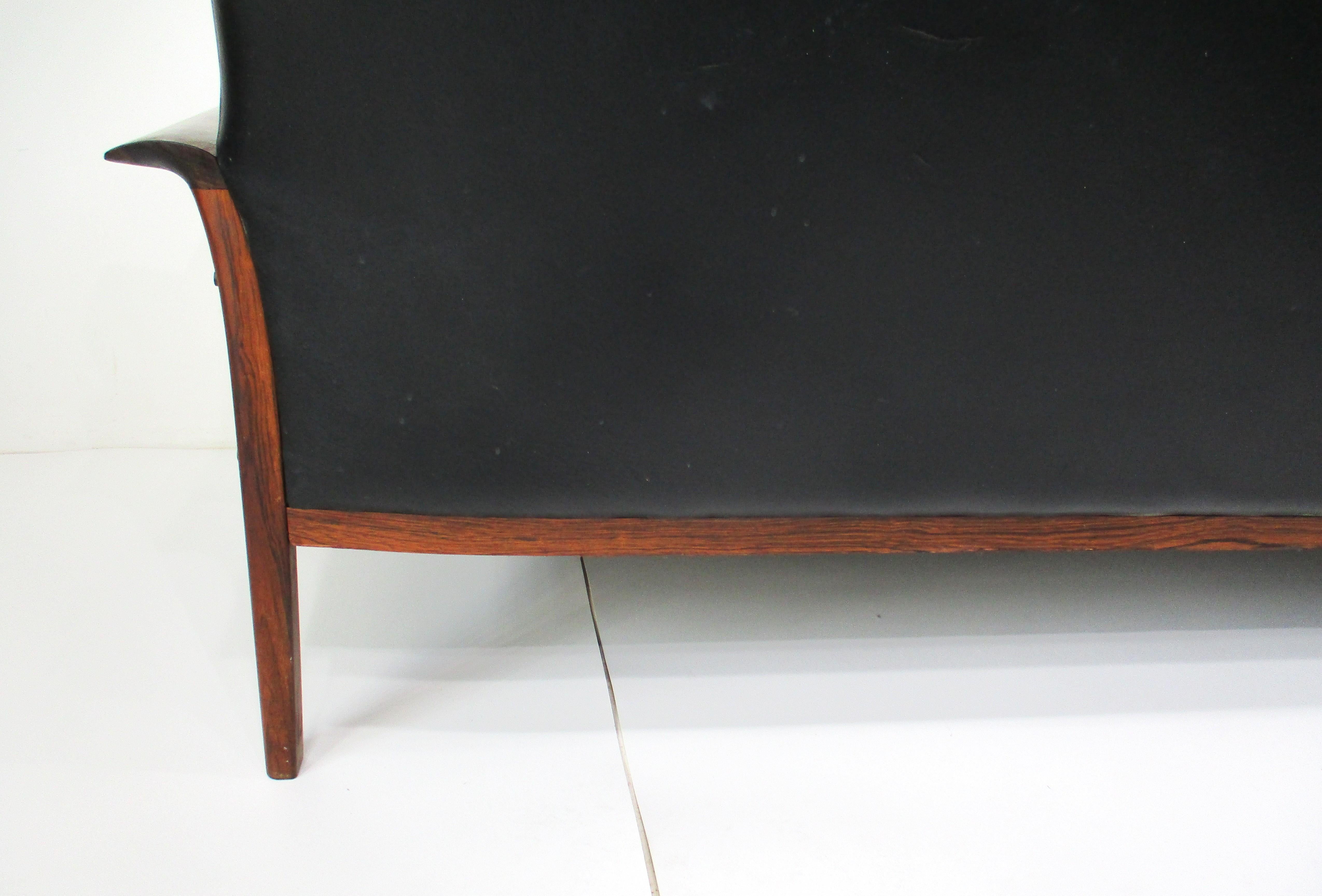 Knut Saeter Rosewood Upholstered Sofa for Hans Olsen Norway 3