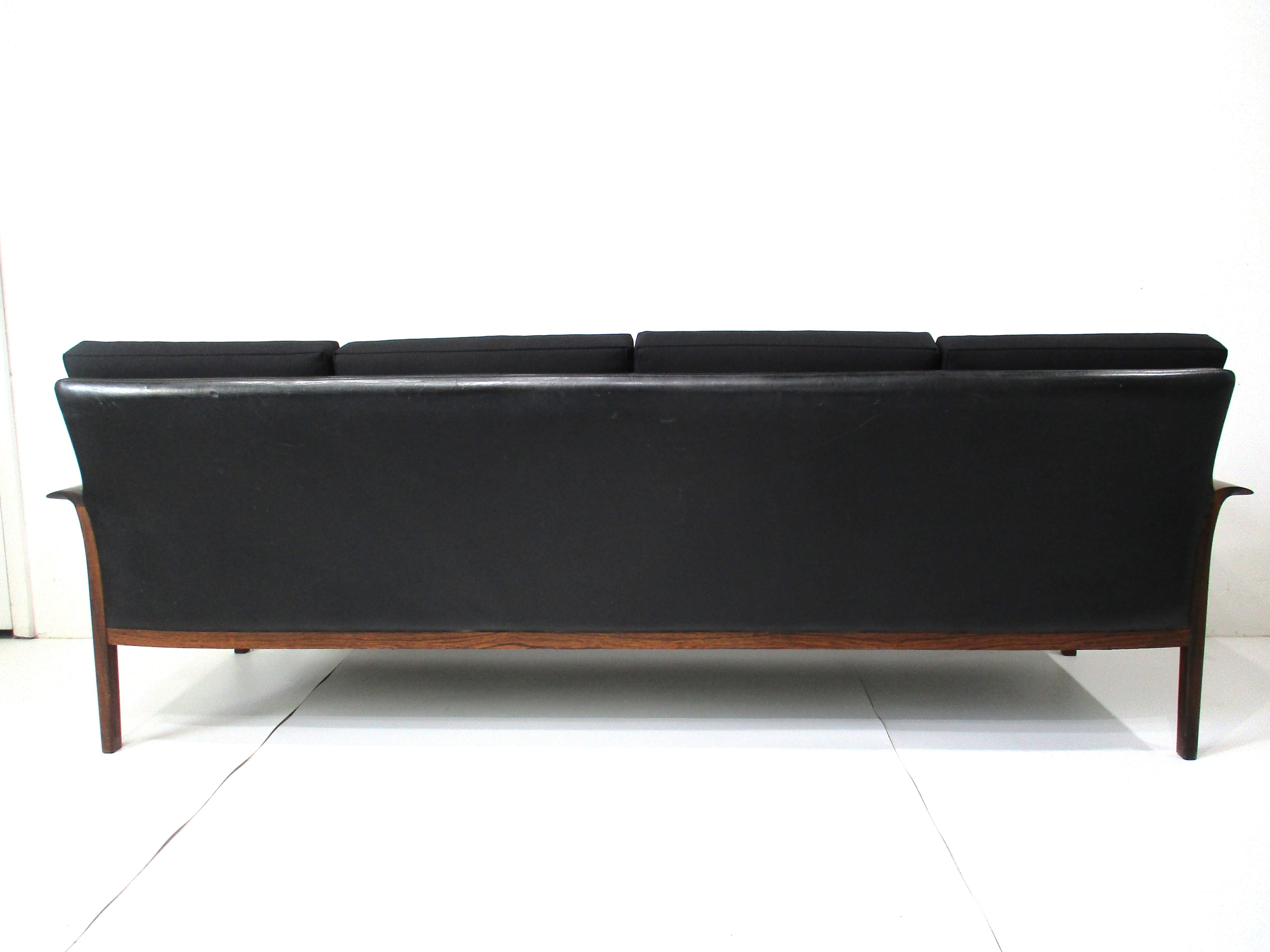 Knut Saeter Rosewood Upholstered Sofa for Hans Olsen Norway 5