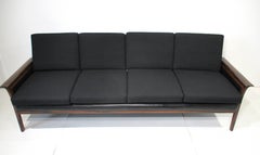 Knut Saeter Rosewood Upholstered Sofa for Hans Olsen Norway