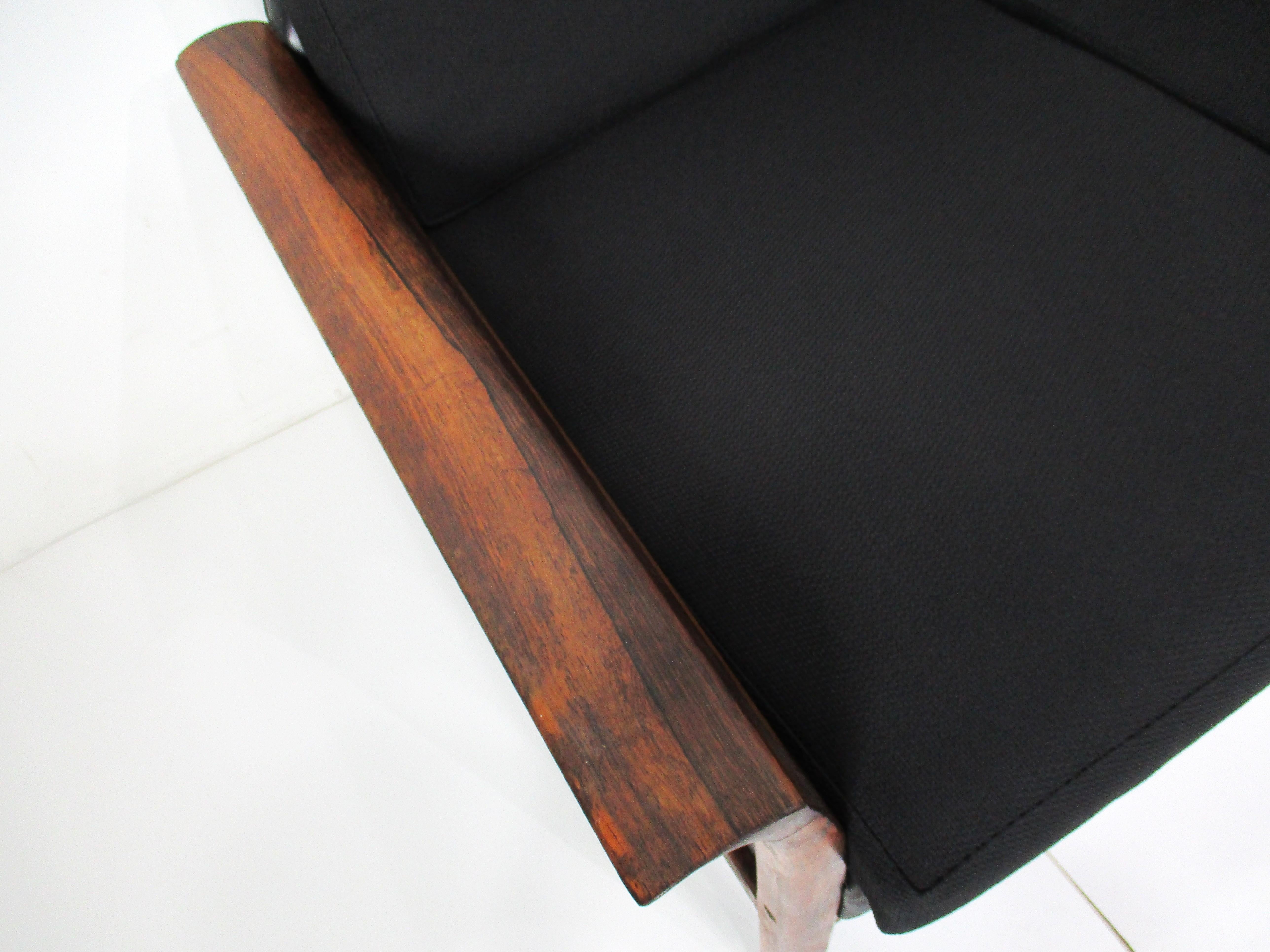 Knut Saeter Rosewood Upholstered Sofa for Hans Olsen Norway 1