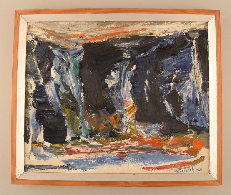 Knut Yngve Dahlbäck (1925-1992), Sweden. Oil on canvas. Abstract composition. Dated 1966.
The canvas measures: 35.5 x 29.5 cm.
The frame measures: 2.5 cm.
In excellent condition.
Signed and dated.