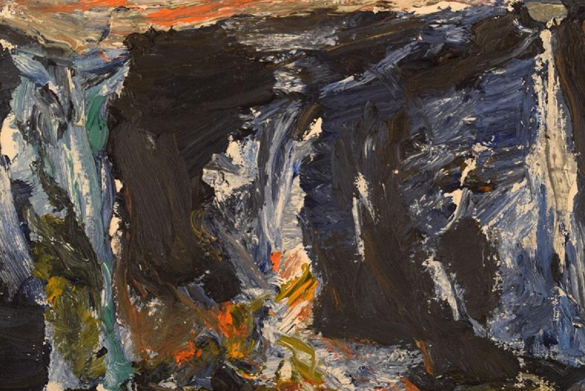 Modern Knut Yngve Dahlbäck, Sweden, Oil on Canvas, Abstract Composition For Sale