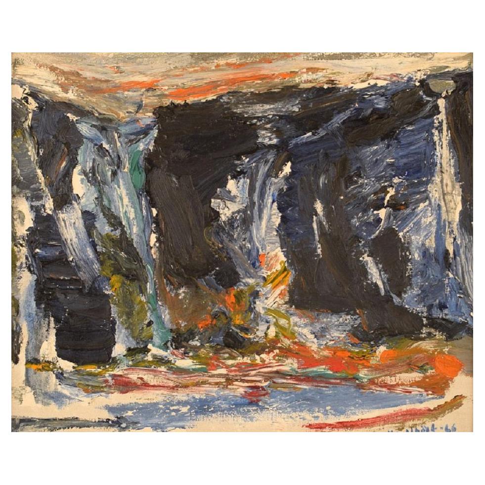 Knut Yngve Dahlbck, Schweden, Öl auf Leinwand, abstrakte Komposition