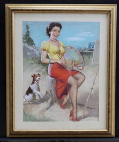 The Model as an Artist, Shaw-Barton Pin-up calendar illustration