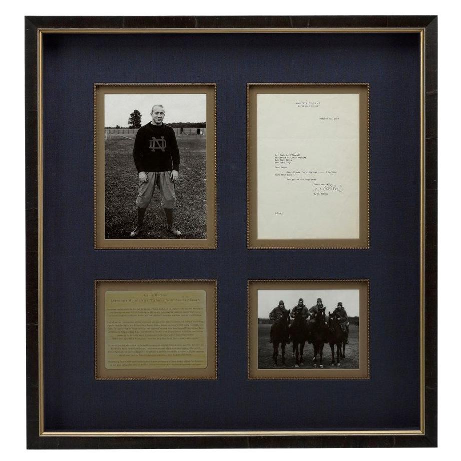 Knute Rockne Autographed Letter Collage For Sale