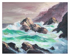 California Coastal Waves Seascape Original Oil on Canvas