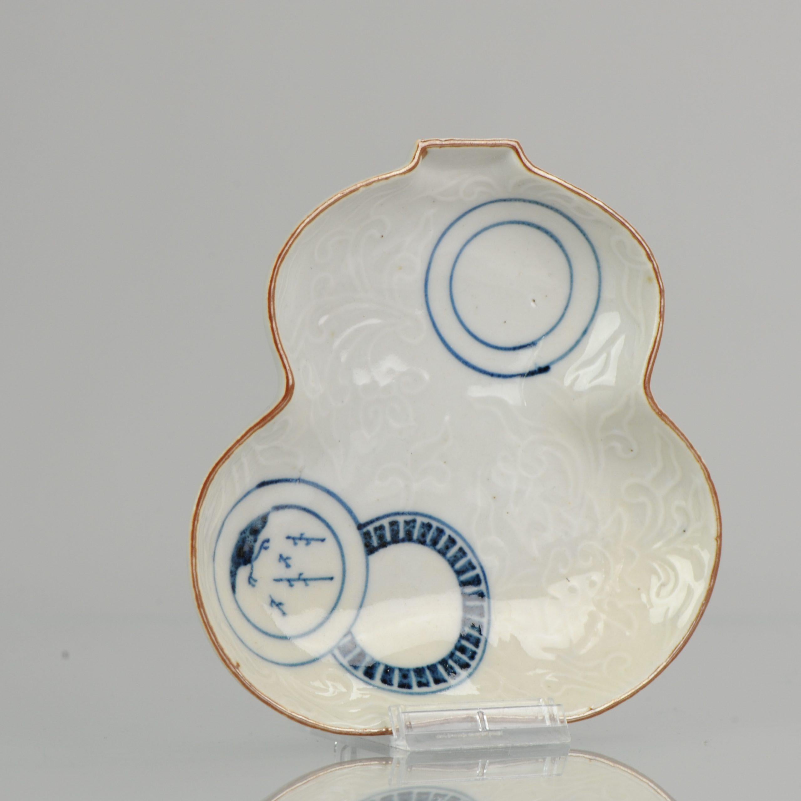 Ko-Imari Edo Period 1640-1650 Japanese Porcelain Dish Arita Gourd For Sale 6