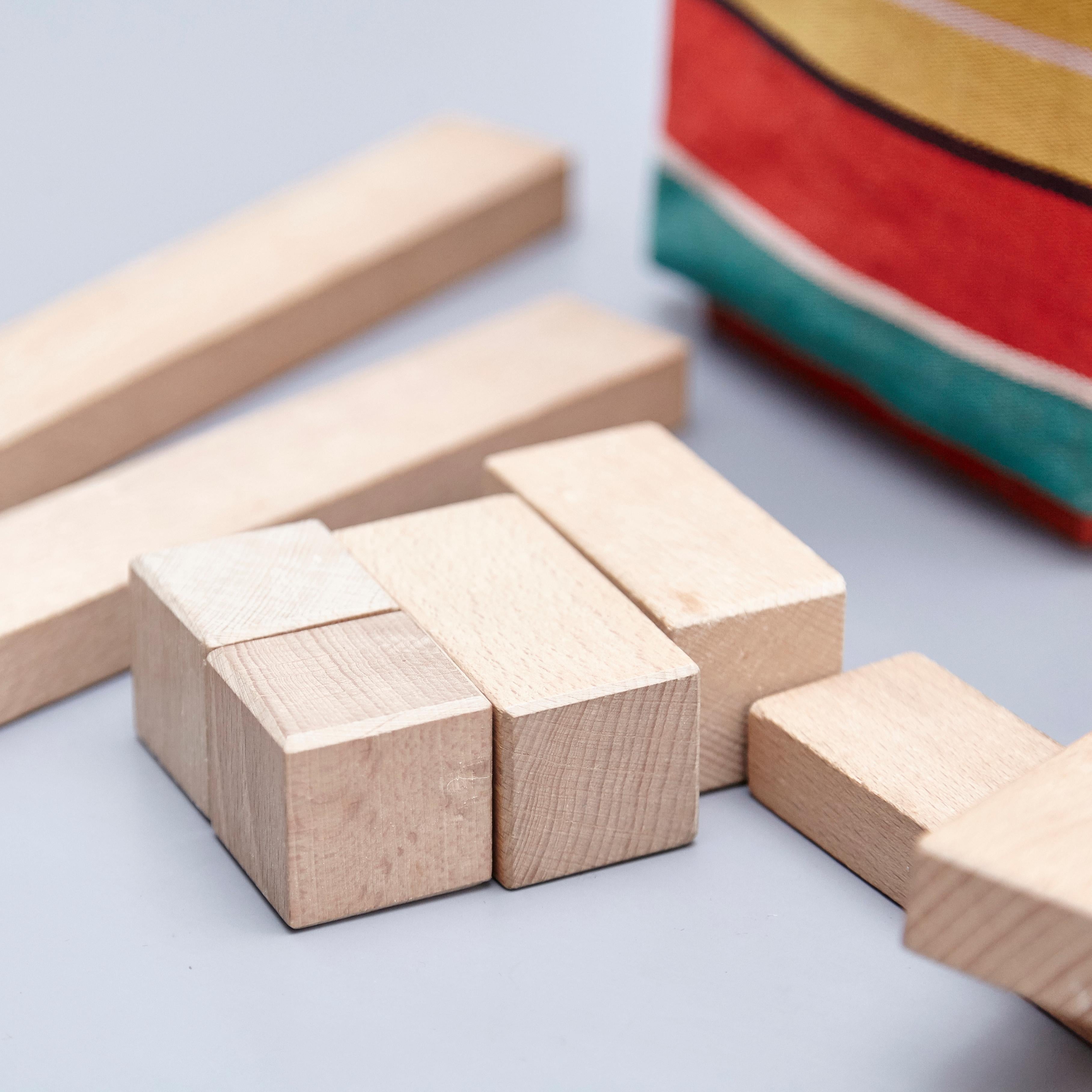 Canvas Ko Verzuu for Ado, Mid Century Modern, Wood Blocks Construction Netherlands Toy 