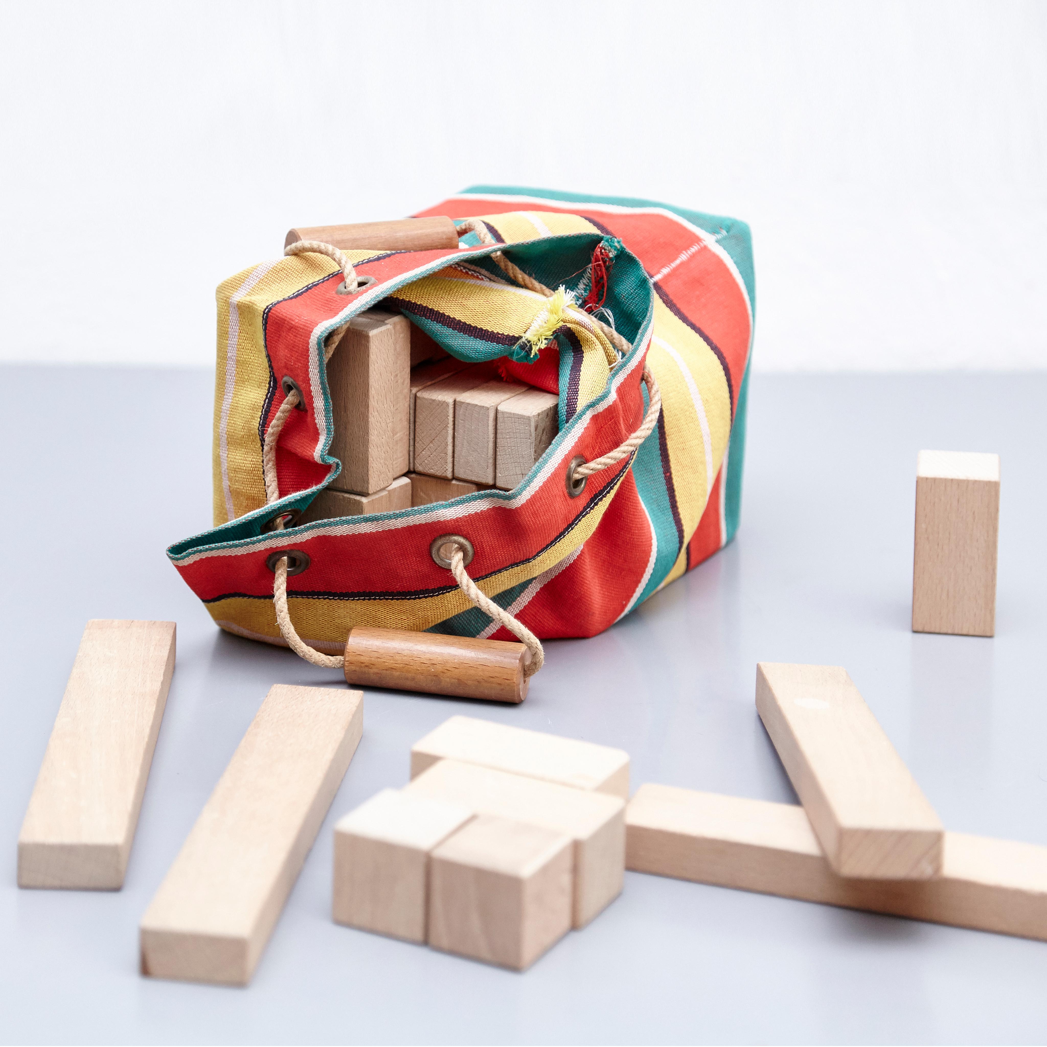 Ko Verzuu for Ado, Mid Century Modern, Wood Blocks Construction Netherlands Toy  1