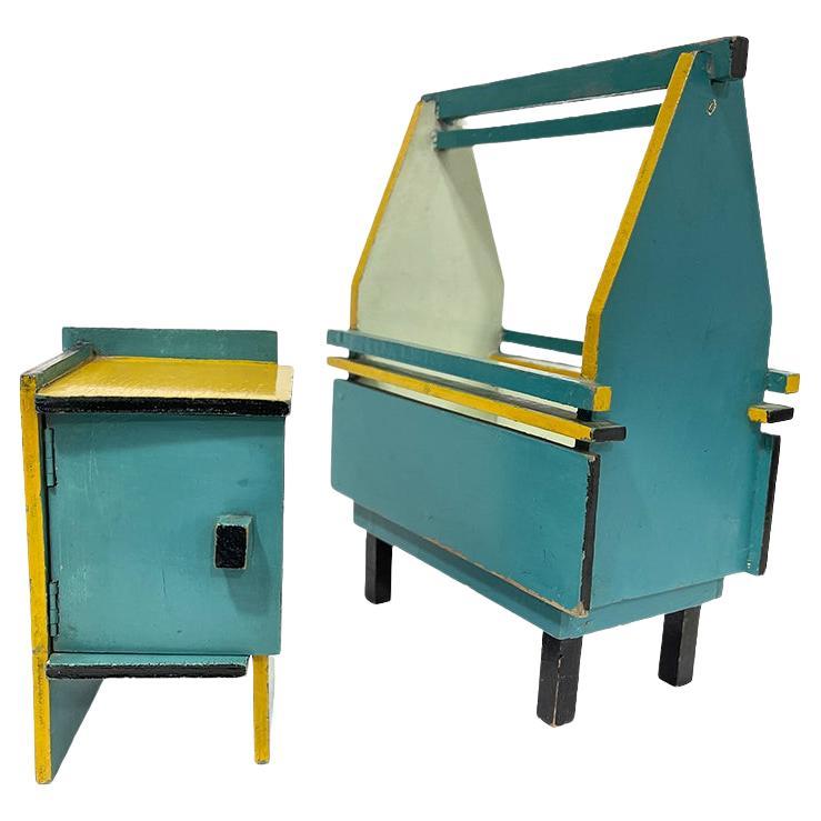 Ko Verzuu for Ado Dutch Doll House Furniture, 1922-1945, Model 568 and 614 For Sale