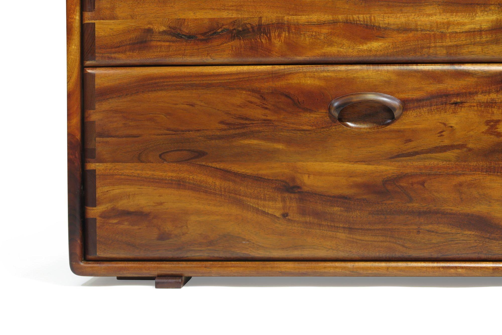 Mid-Century Modern Koa California Studio Craft Filing Cabinet #1 For Sale