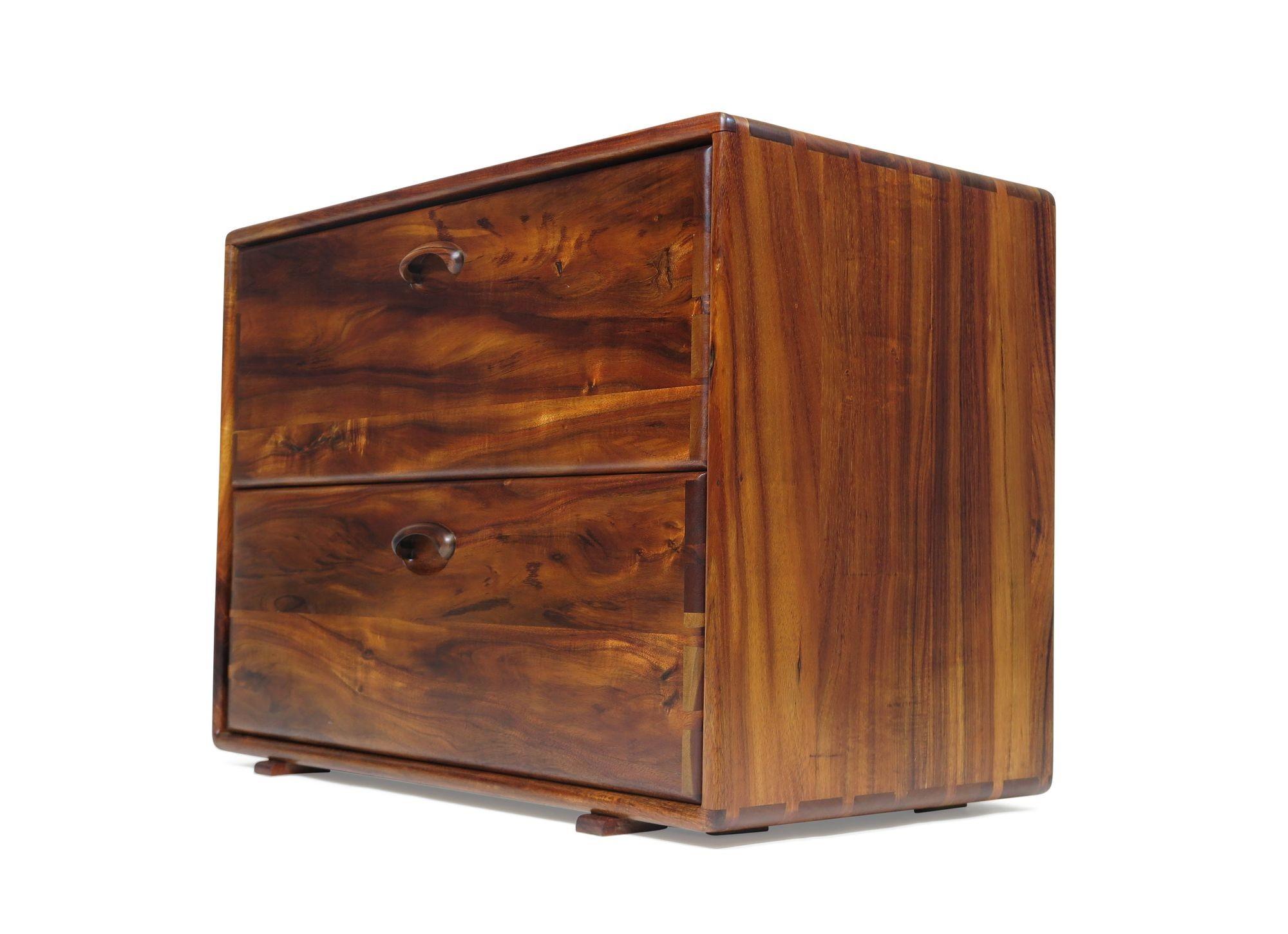 American Koa California Studio Craft Filing Cabinet #1 For Sale