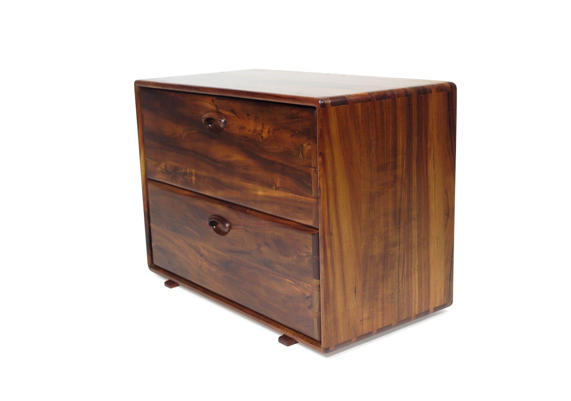 Wood Koa California Studio Craft Filing Cabinet #1 For Sale