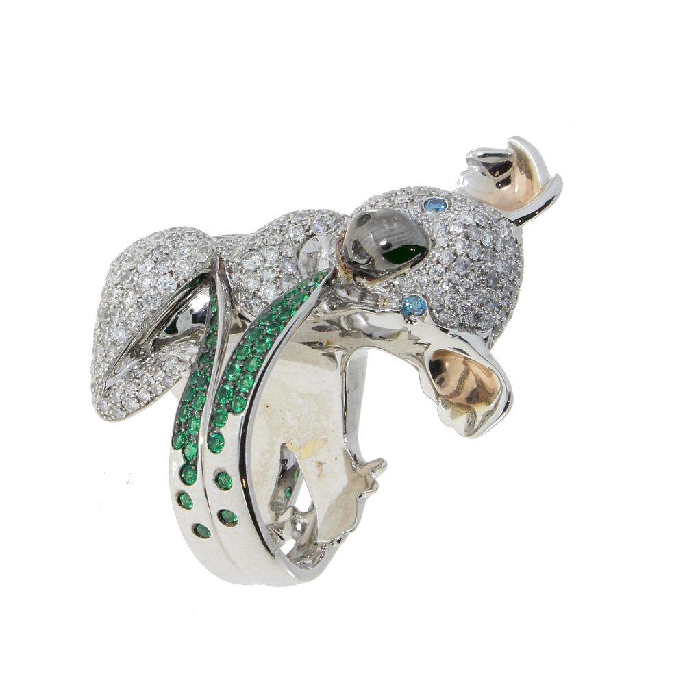 The koala is often seen as a symbol of relaxation due to its laid-back, carefree nature.
Additionally, the koala represents loyalty, as they are very devoted to their family and friends.

Wear this gemstone-encrusted koala ring to be reminded of