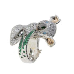 Koala Bear Grey Diamond Fashion Ring