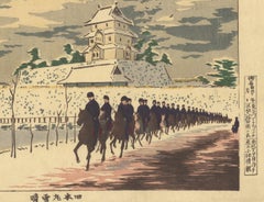 Kobayashi Kiyochika, Ukiyo-e, Japanese Woodblock Print, Snow Landscape, Military