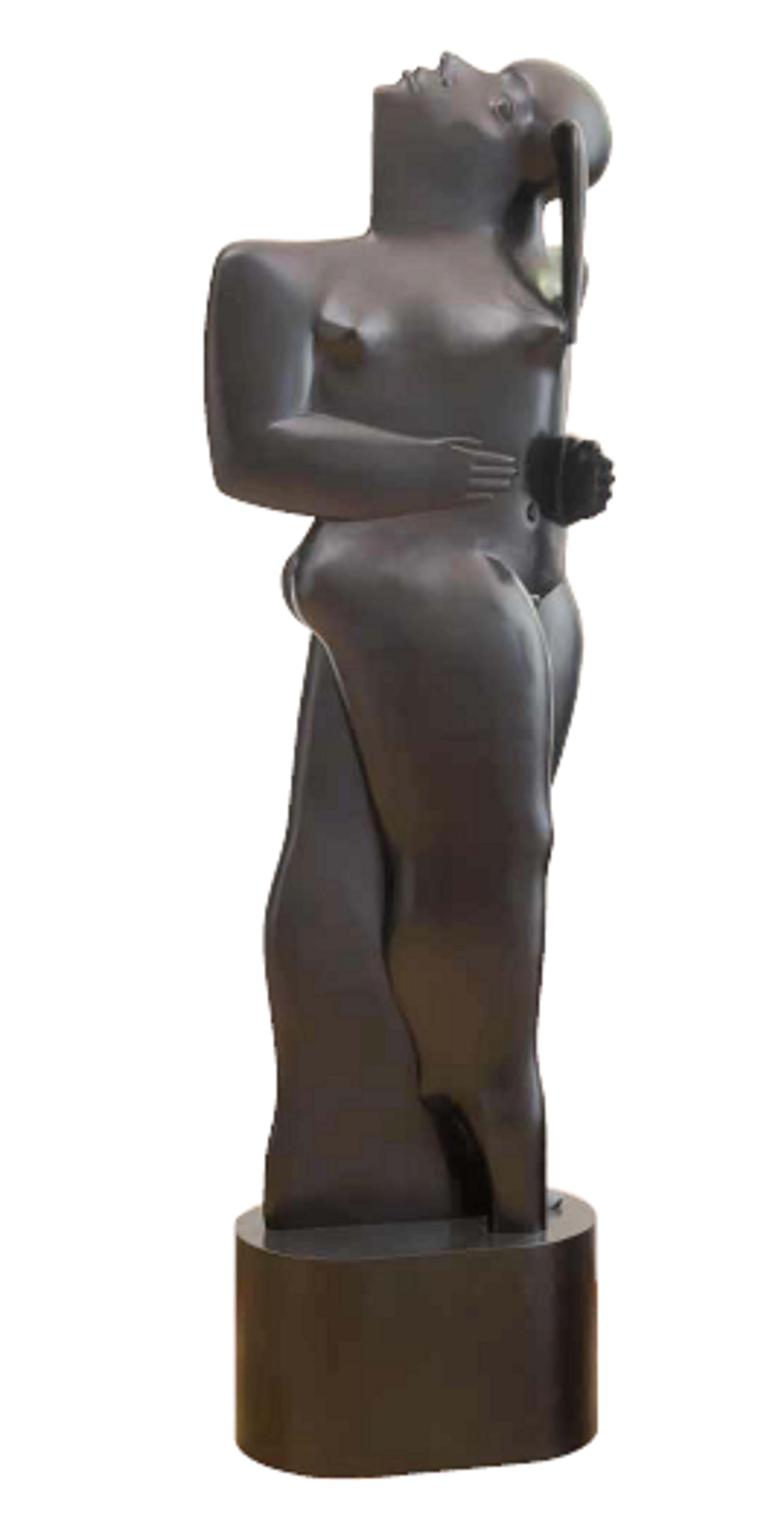 KOBE Figurative Sculpture - De Wereld Is Zo Klein, Twee Staartjes The World Is Small Bronze Sculpture 