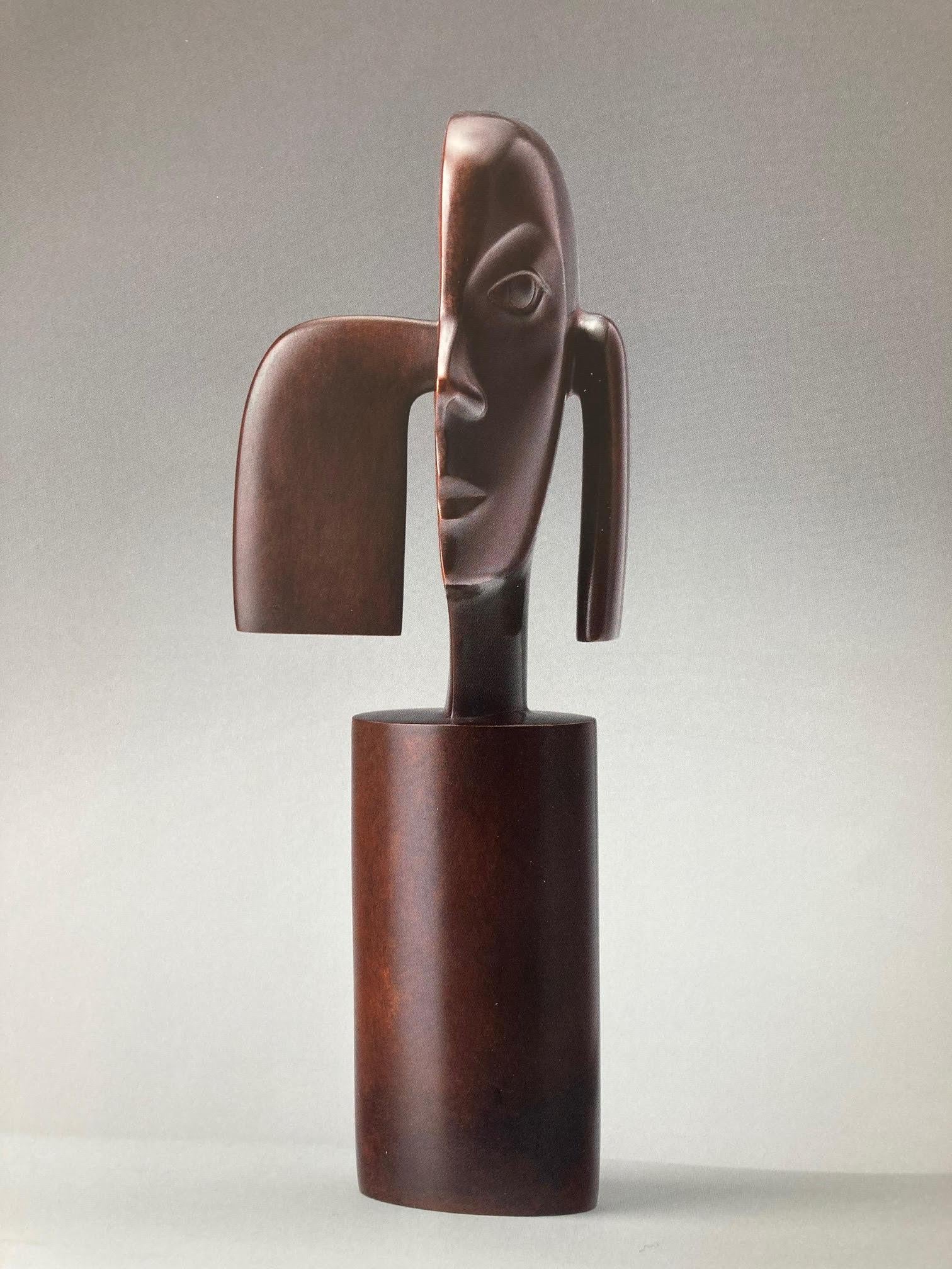 Aandacht Attention Bronze Sculpture Small Black Portrait Figurative In Stock For Sale 1