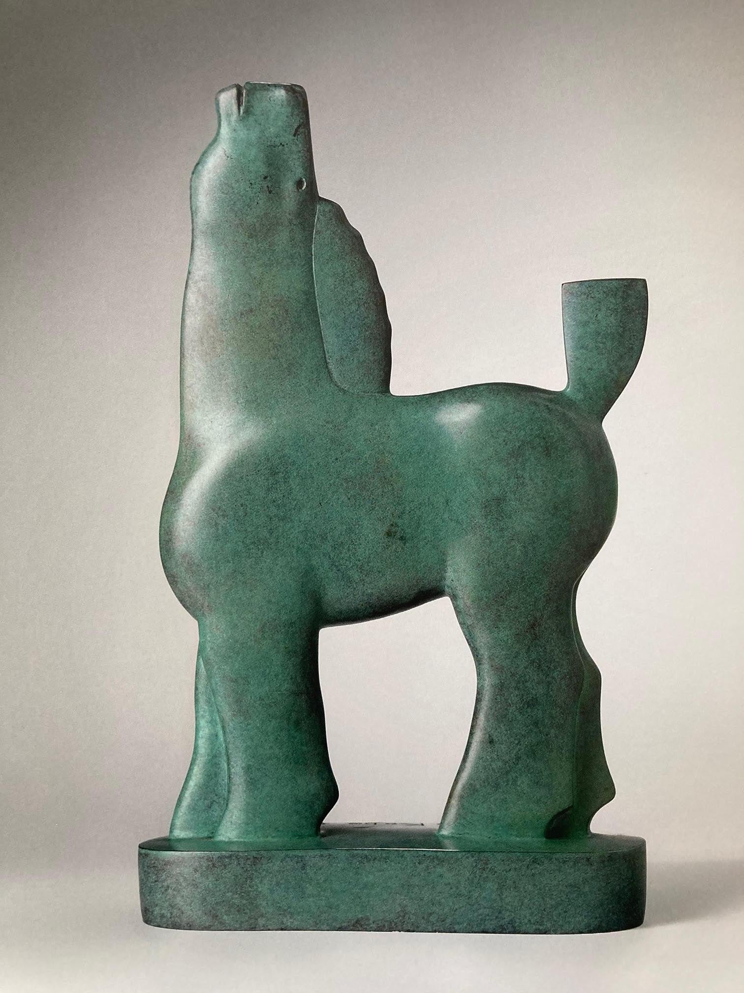 Alles Omhoog Bronze-Skulptur Alles auf dem Luftpferd Tier, auf Lager  – Sculpture von KOBE
