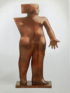 Assuré Assure Bronze Sculpture Standing Woman Portrait Contemporary Geometric