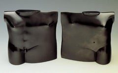 Bustino Il Maschio e Il Femminile Bronze Sculpture Torso Black  In Stock
