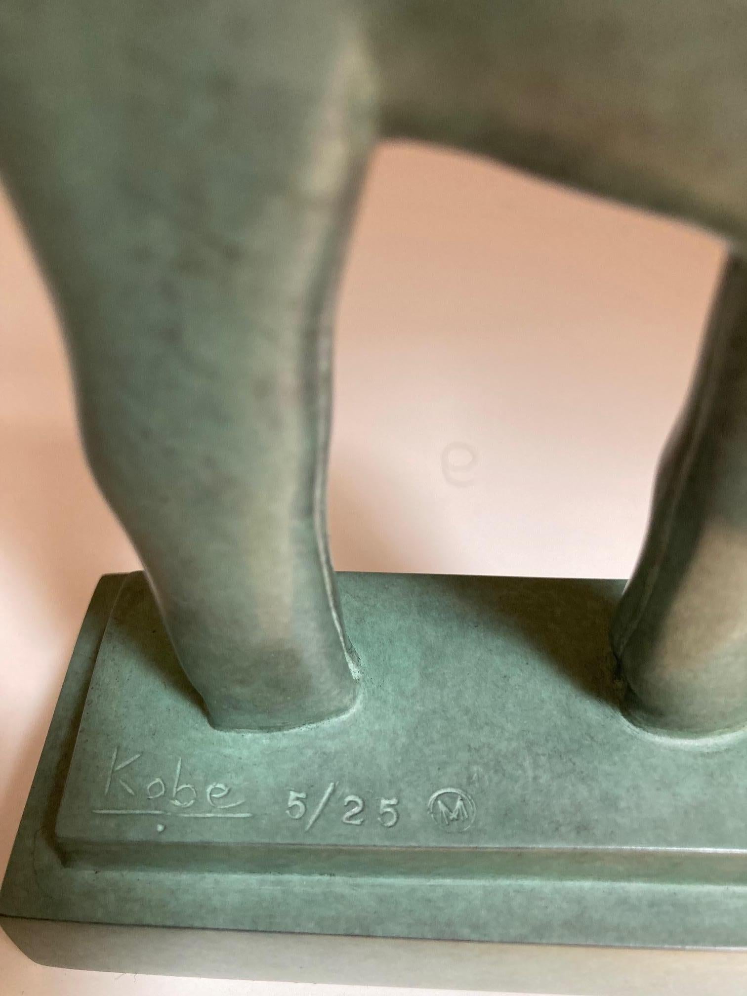 Cavallino Fiero Bronze Sculpture Small Horse Light Green Patina In Stock For Sale 3