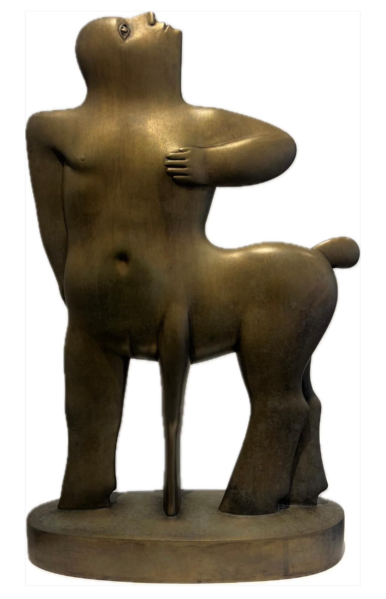 Centauro Escultura Bronce 2006 Hombre Caballo Mitología Retrato Animal Contemporáneo - Sculpture de KOBE