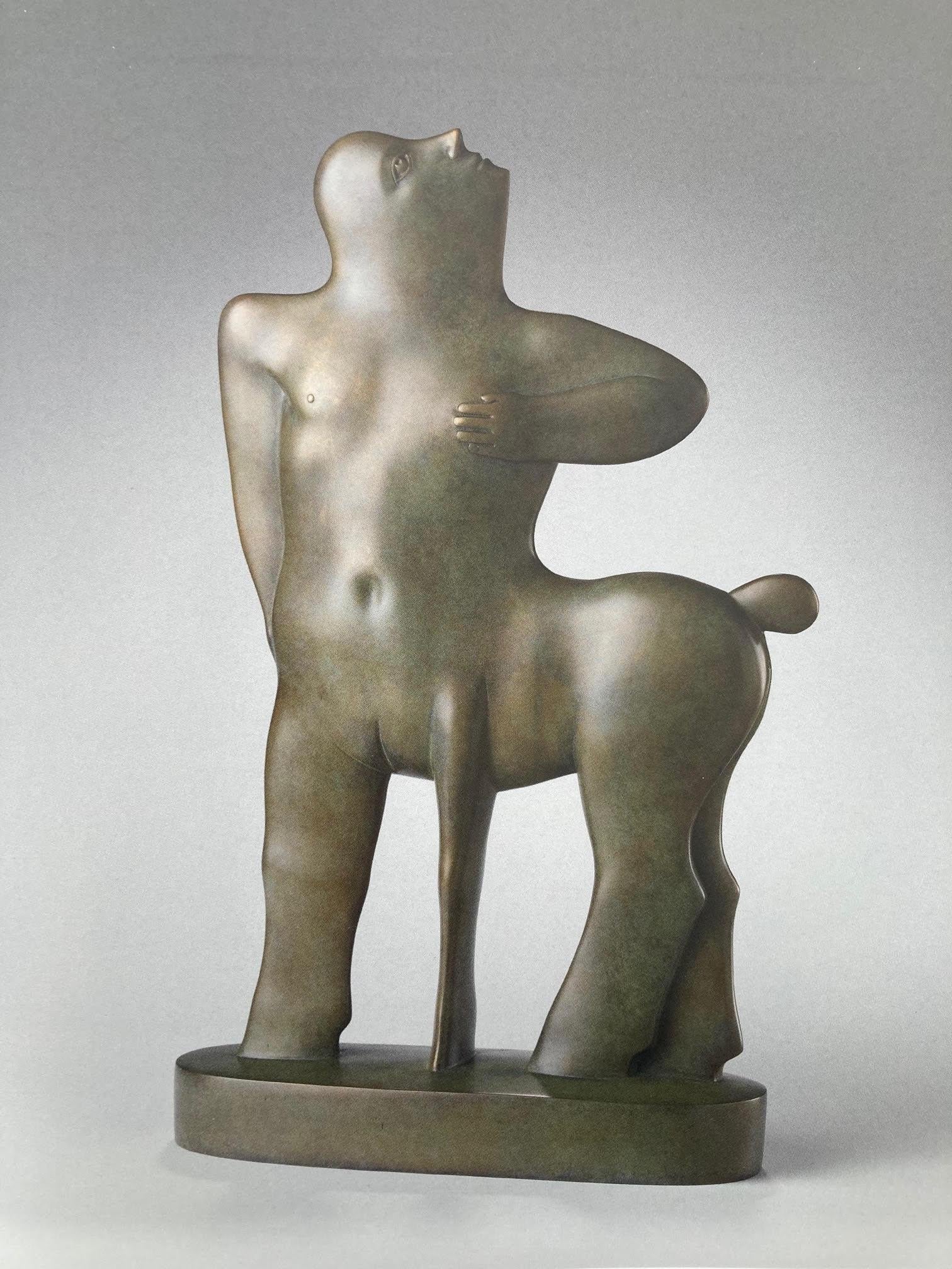 Figurative Sculpture KOBE - Sculpture en bronze du Centauro - Portrait d'homme avec cheval mythologie - Animaux contemporain
