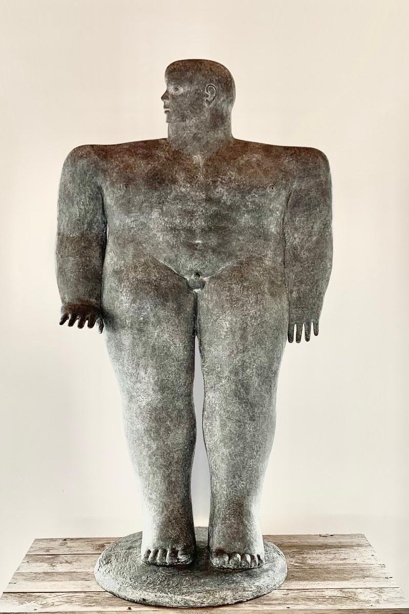 KOBE Nude Sculpture - De Jongeling Youngster Young Man Bronze Sculpture Big Outside In Stock 