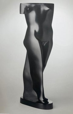 Elegante Bronze Sculpture Standing Torso Woman Black Patina In Stock