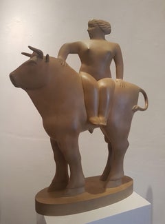 Europa Bronze Sculpture Mythology Girl Woman on Bull Zeus 